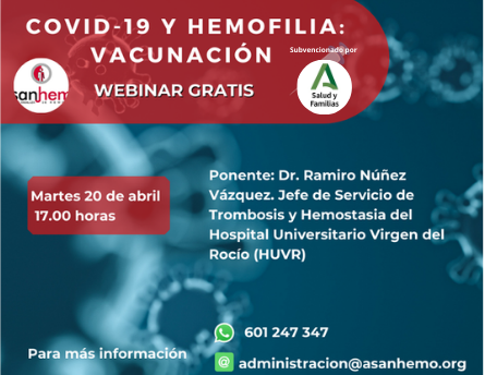 Webinar «Covid y Hemofilia- Vacunación»