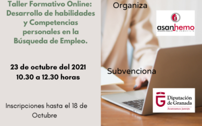 Taller Formativo  “Desarrollo de habilidades y Competencias personales en la Búsqueda de Empleo” con la colaboración de Diputación de Granada
