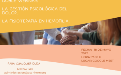 WEBINAR: La Gestión Psicológica del Dolor y la Fisioterapia en la Hemofilia.